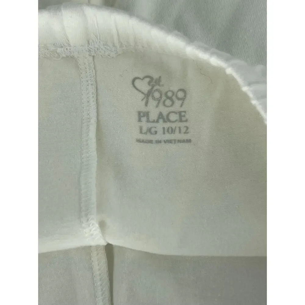 The Children's Place Girls White Bike Athletic Stretch Shorts Youth Large 10/12